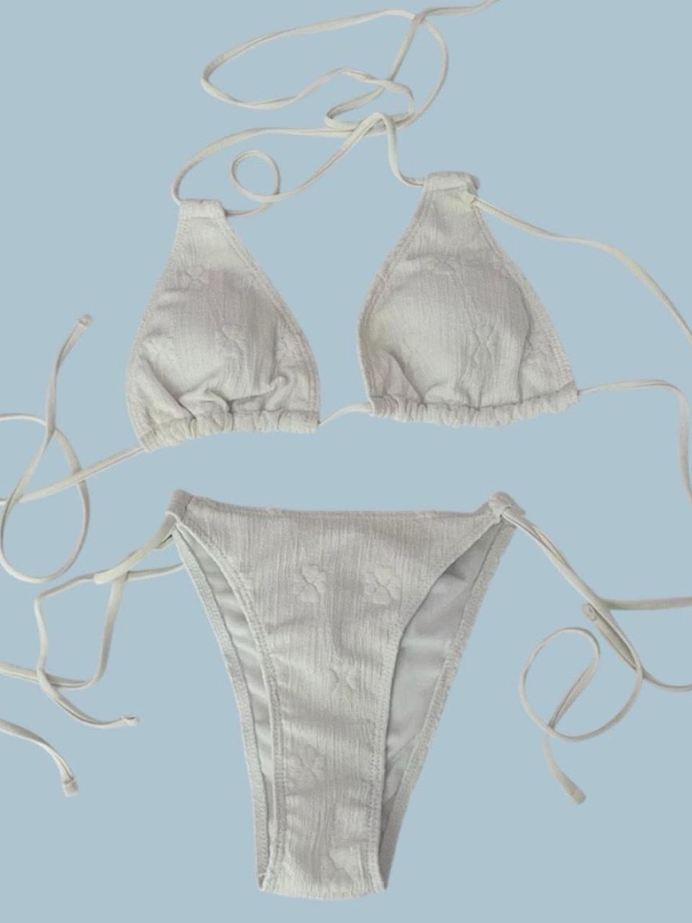 like new lace floral white bikini